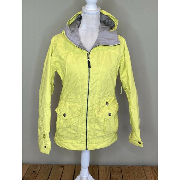 BURTON Yellow Full Zip Hooded Ski Snow Jacket XS - Picture 1 of 11